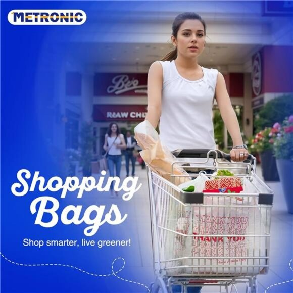 1000 count white thank you plastic bags with handles retail grocery shopping bul - Picture 5 of 7